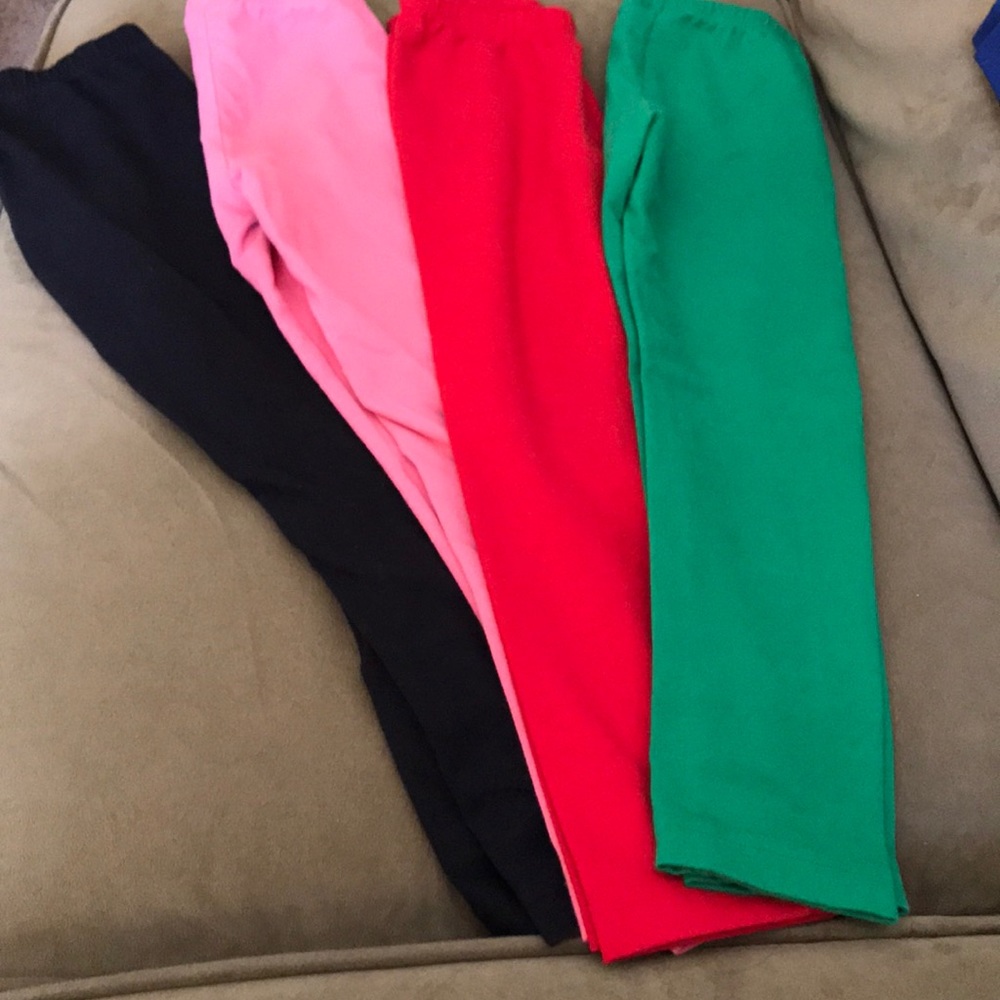 Set of 4: long pant leggings, size 6/7
